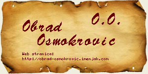 Obrad Osmokrović vizit kartica